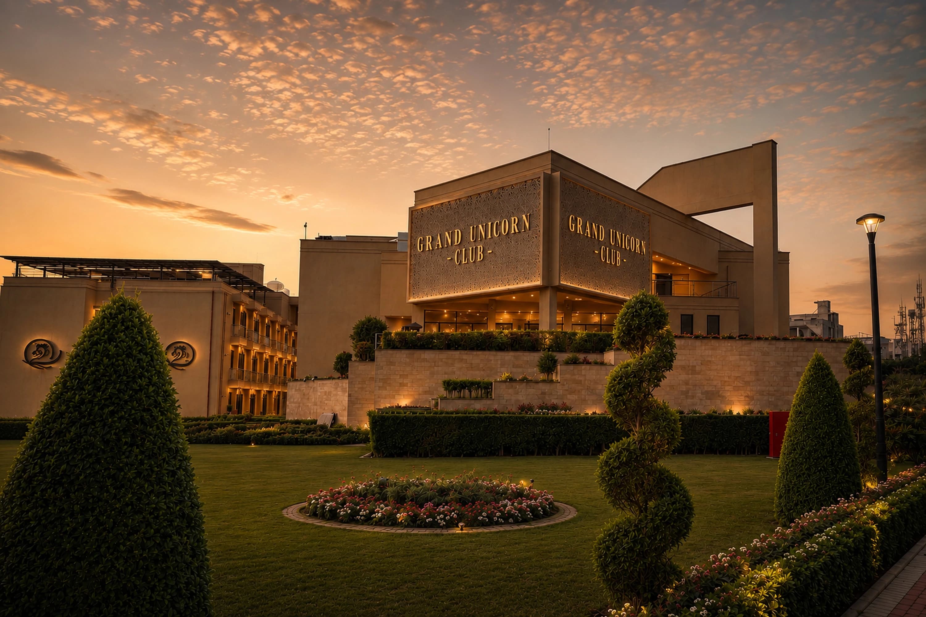Grand Unicorn Club at dusk