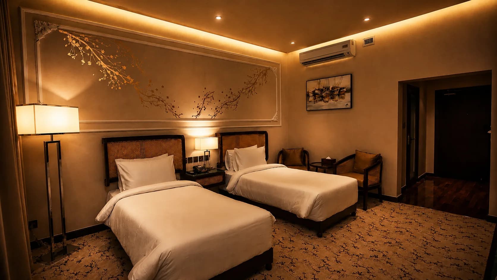 A Signature Twin Room at Grand Unicorn Club